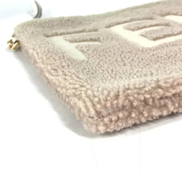 FENDI 8N0178 Mouton Logo bore Bag pouch with strap Clutch bag